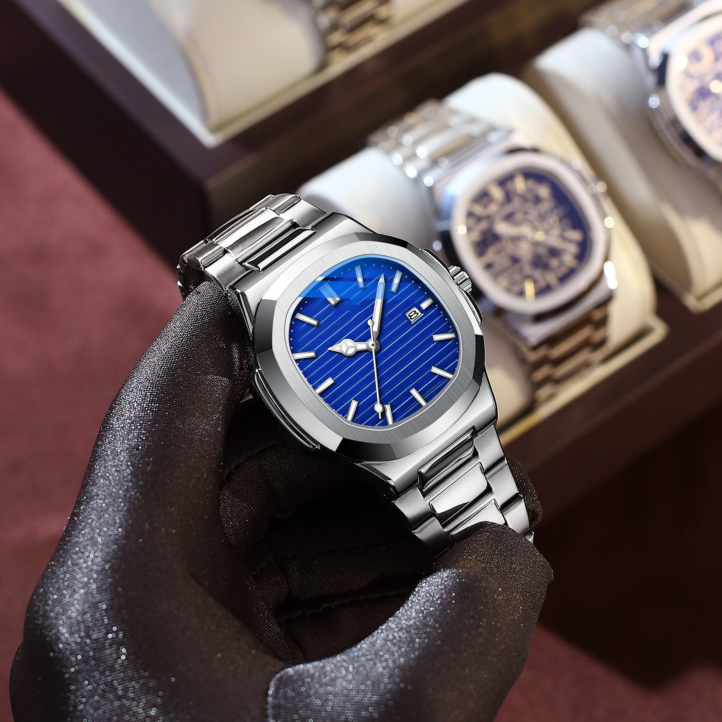 The ocean-blue dial watch